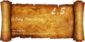Lővy Sarolta névjegykártya